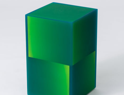 2-Way Shift Box in Green/Blue sitting facturestudio