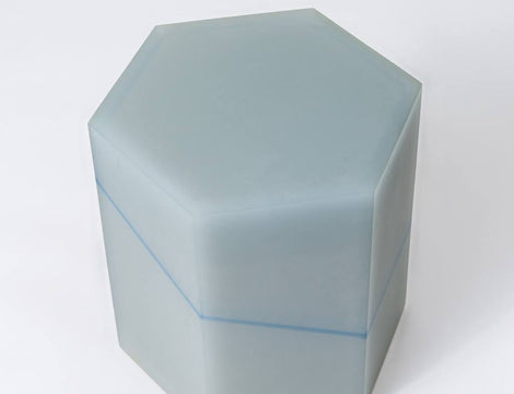 Striped Hex Side Table facturestudio