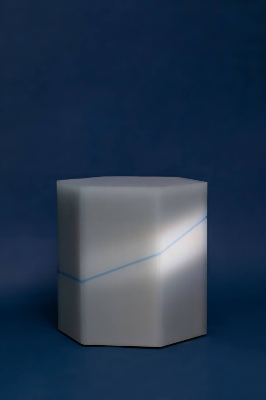 Striped Hex Side Table facturestudio